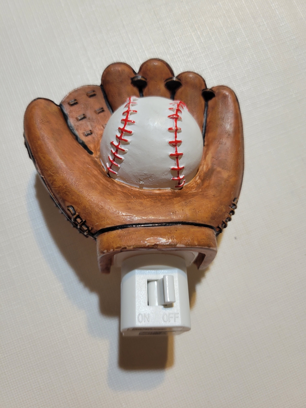 Baseball Glove Night Light with Ball - Brown and White